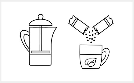 Doodle tea icon isolated Hand drawn food drink clipart Vector stock illustration EPS 10のイラスト素材