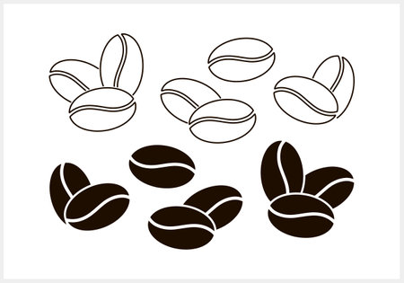 Coffee bean icon isolated. Stencil food drink clipart. Vector stock illustration EPS 10のイラスト素材