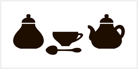 Doodle tea coffee icon isolated Hand drawn food drink clipart Stencil Vector stock illustration EPS 10のイラスト素材