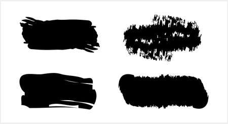 ink brush strokes shapes Inscriptions grunge design Black paint Dirty elements Vector stock illustration EPS 10のイラスト素材