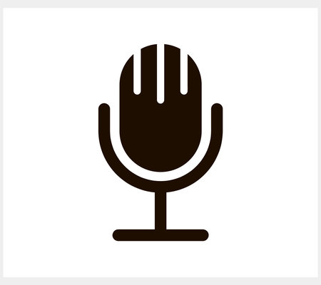 Stencil microphone icon Mic clipart Vector stock illustration EPS 10のイラスト素材