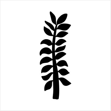 Doodle fern leaf icon isolated. Stencil Vector stock illustration. EPS 10のイラスト素材