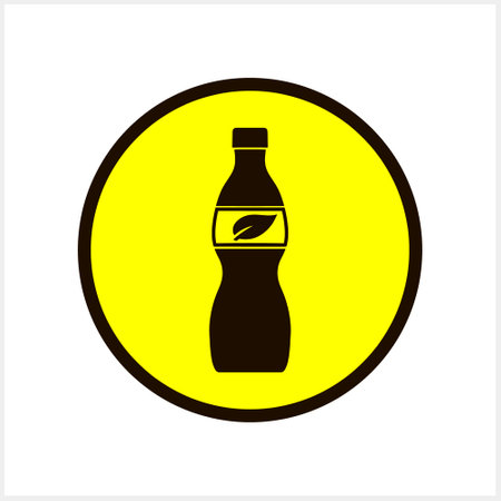 Doodle water plastic bottle icon Stencil clipart Button Vector stock illustration EPS 10のイラスト素材
