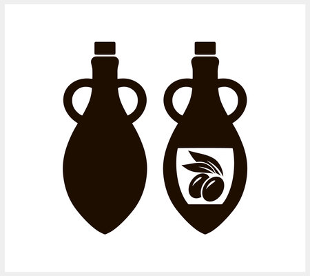 Stencil amphora olive icon Food clipart Vector stock illustration EPS 10のイラスト素材