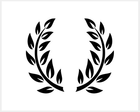 Laurel wreath icon isolated. Eco clipart. Branch with leaf. Frame, border. Vector stock illustration. EPS 10のイラスト素材