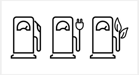 Gas station icon isolated. Gasoline sketch Petrol clipart Vector stock illustration EPS 10のイラスト素材