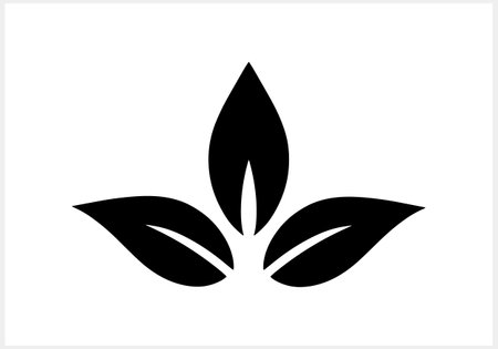 Doodle leaf icon isolated. Stencil clipart Vector stock illustration. EPS 10のイラスト素材