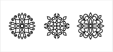 Snowflake icon isolated. Christmas and winter emblem. Xmas design. Mandaka Vector stock illustration. EPS 10のイラスト素材