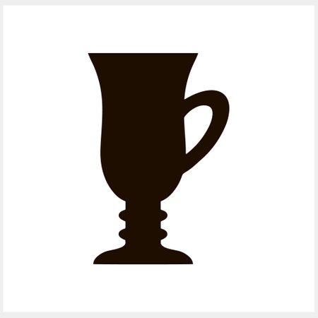 Glass mocha cappuccino coffee toast icon isolated. Stencil cup Hand drawn Vector stock illustration EPS 10のイラスト素材