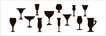 Wine glass toast icon isolated. Stencil Hand drawn Vector stock illustration EPS 10のイラスト素材