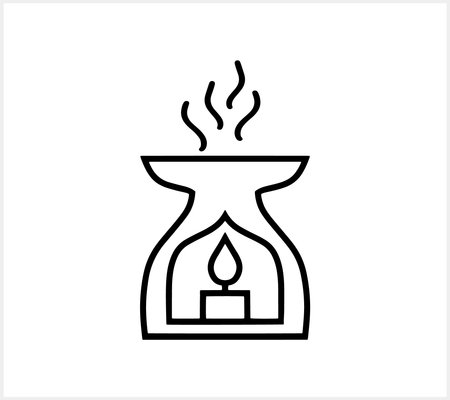 Aroma lamp icon isolated. Oriental design element. Hand drawn sketch. Doodle vector stock illustration. EPS 10のイラスト素材