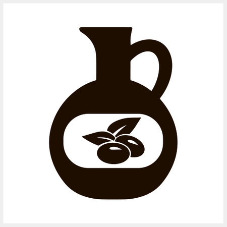 Stencil jug olive oil icon Food clipart Vector stock illustration EPS 10のイラスト素材