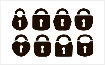 Lock icon isolated. Stencil clipart. Vector stock illustration. EPS 10のイラスト素材