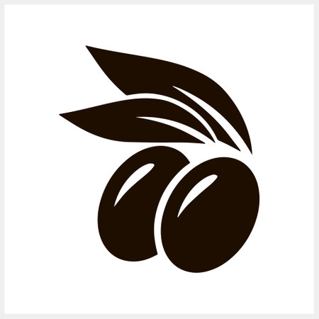 Olive clipart. Branch with leaf and fruit isolated. Stencil Vector stock illustration. EPS 10のイラスト素材