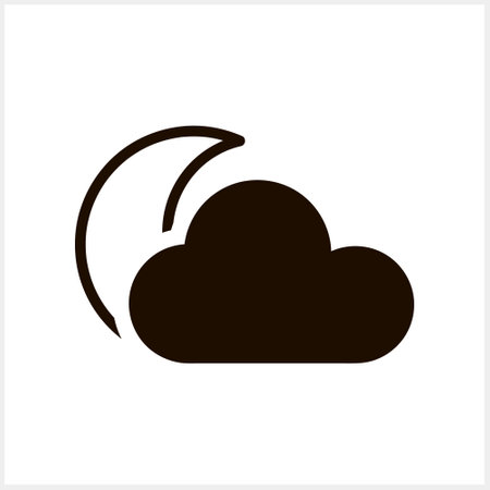 Weather clipart isolated Doodle cloud with moon art Vector stock illustration EPS 10のイラスト素材