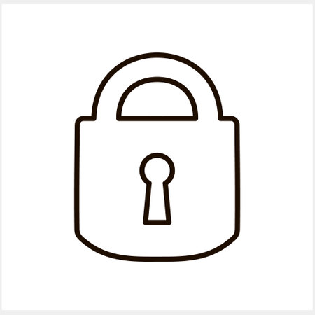 Lock icon isolated. Outline clipart. Vector stock illustration. EPS 10のイラスト素材