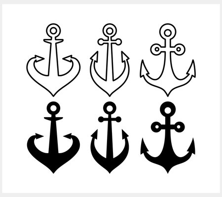 Stencil anchor clipart isolated. Sea symbol Vector stock illustration. EPS 10のイラスト素材