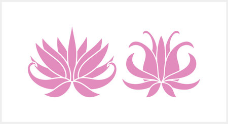 Lotus flower doodle icon isolated. Stencil vector stock illustration. EPS 10のイラスト素材