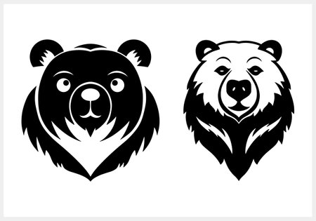 Cartoon bear clipart isolated Animal logo Vector stock illustration. EPS 10のイラスト素材