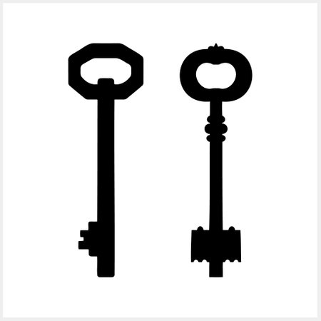 Doodle key icon isolated. Hand drawn art. Stencil vector stock illustration. EPS 10のイラスト素材