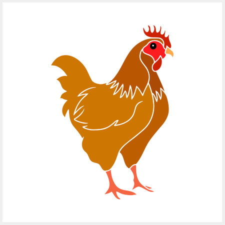 Chick icon isolated. Doodle easter animal symbol. Hand drawn art. Stencil vector stock illustration. EPS 10のイラスト素材