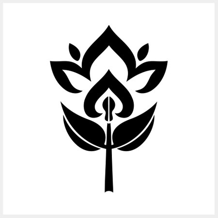 Lotus flower doodle icon isolated. Stencil vector stock illustration. EPS 10のイラスト素材