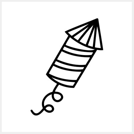 Doddle rocket fireworks icon Petard logo Hand drawn vector stock illustration EPS 10のイラスト素材