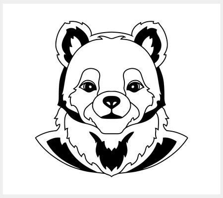 Cartoon bear clipart isolated Animal logo Coloring page book Vector stock illustration. EPS 10のイラスト素材