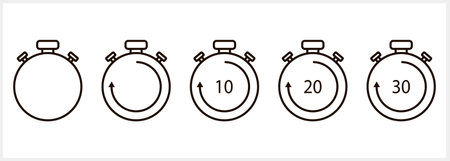Stopwatch icon icon. Outline clipart. Vector stock illustration EPS 10のイラスト素材