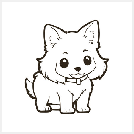 Doodle dog isolated. Coloring page book. Cartoon vector stock illustration. EPS 10のイラスト素材