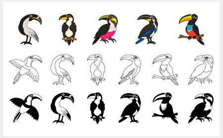 Doodle toucan clip art isolated. Animal clopart. Sketch bird. Vector stock illustration. EPS 10のイラスト素材