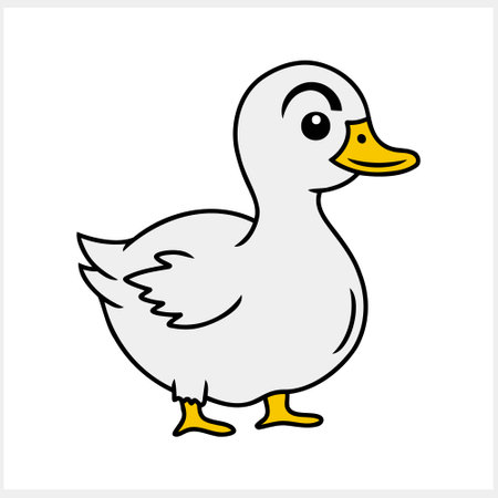 Doodle duck clip art isolated. Hand drawn animal bird icon. Vector stock illustration. EPS 10のイラスト素材