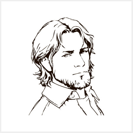 Men head. Sketch face people. Person. Man business Doodle vector stock illustration. EPS 10のイラスト素材