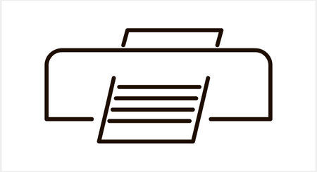 Doodle printer icon isolated. Vector illustrationのイラスト素材