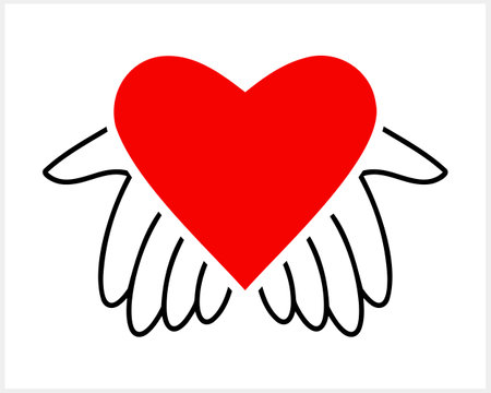 Hand with heart icon Love symbol Stencil clipart Vector stock illustrationのイラスト素材