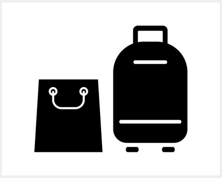 Suitcase icon isolated. Baggage clipart. Stencil bag vector stock illustrationのイラスト素材