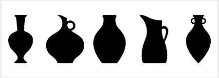 Stencil bottle, amphora, jug, olive oil icon Food drink clipart Vector stock illustrationのイラスト素材