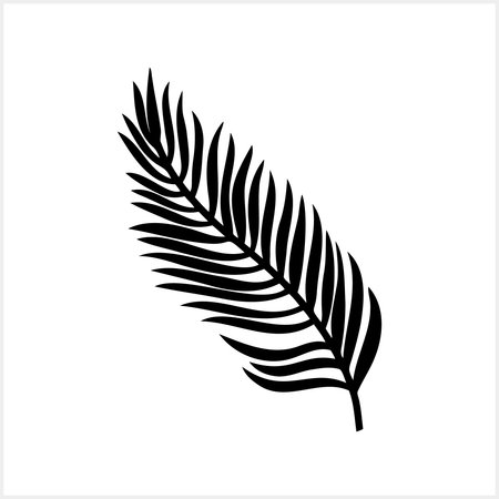 Doodle palm leaf icon isolated. Stencil Vector stock illustrationのイラスト素材
