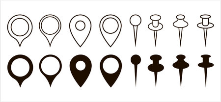 Map pointer icon isolated. GPS location symbol. Vector stock illustrationのイラスト素材