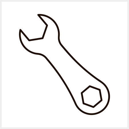 Outline wrench icon Tools clipart Vector stock illustrationのイラスト素材