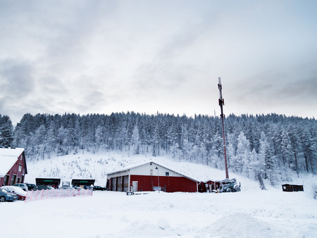 Lapland landscape in cold winter dayの写真素材
