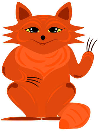 Artful red fox shows his clawsのイラスト素材