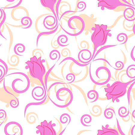 Seamless background with floral patternのイラスト素材