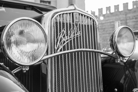 VERONA, ITALY - JANUARY 6: Classic vintage car. Benaco Classic Autoclub organizes a gathering called "witch of the policeman" on Verona Tuesday, January 6, 2015. The proceeds are donated to charity.のeditorial素材