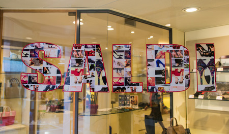 signs indicate the sales periodのeditorial素材