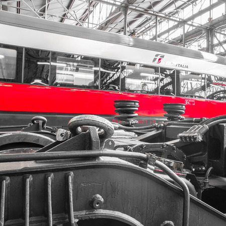 VICENZA, ITALY - DECEMBER 14: Workshop major repairs Trenitalia Vicenza celebrates the hundredth anniversary Sunday, December 14, 2014 and and for this open to citizens.のeditorial素材