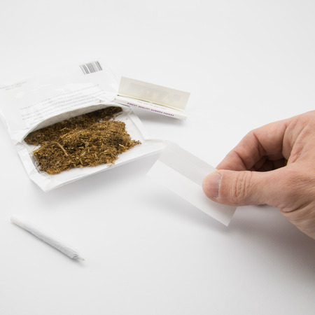 ready to make another cigaretteの写真素材