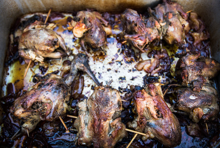 roast game consists of partridges and woodcocksの写真素材