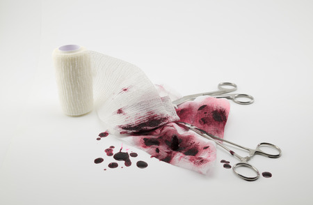 Surgical composition with bullet, blood and bandage