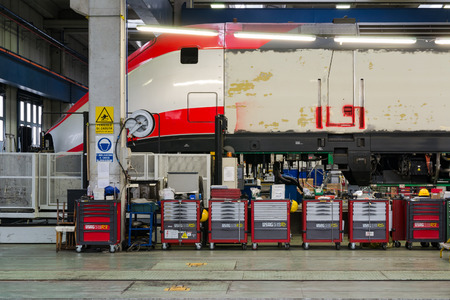 VICENZA, ITALY - DECEMBER 14: Workshop major repairs Trenitalia Vicenza celebrates the hundredth...